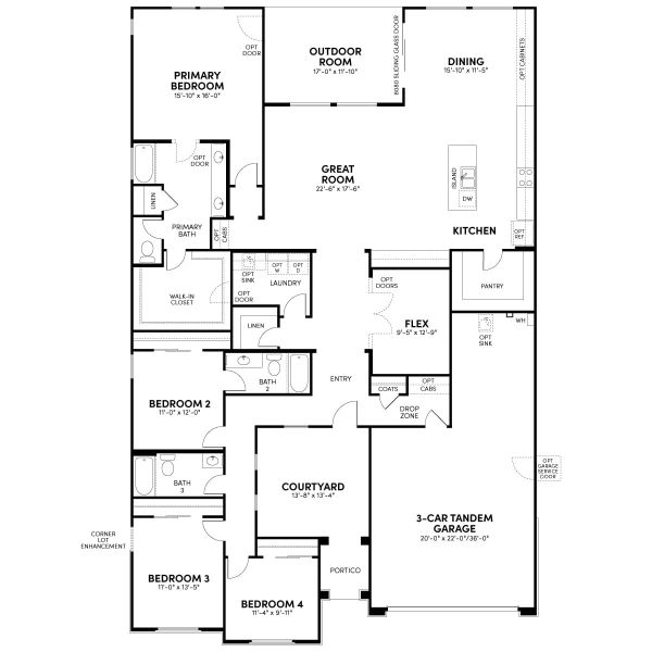 2D floor plan layout for the Solstice by Brookfield Residential in Mariposa at Blossom Rock, Apache Junction, AZ (Image 5).