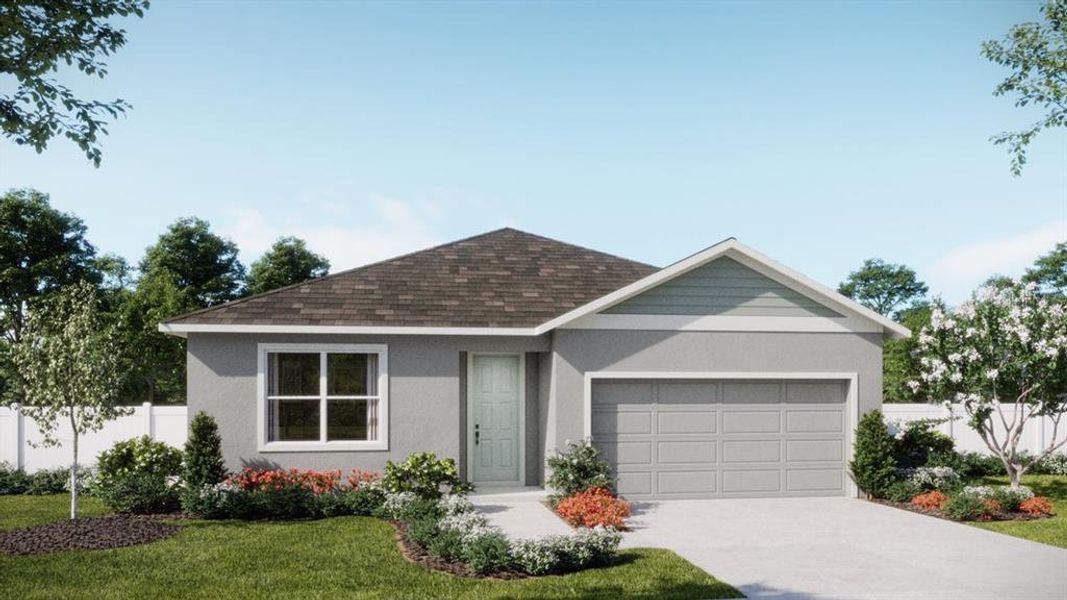 Front exterior of a new home in , Howey-in-the-Hills, FL, highlighting curb appeal (Image 1). Front exterior of a new home in , Howey-in-the-Hills, FL, highlighting curb appeal (Image 1).