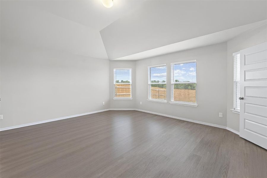 Beautiful, dreamy morning light fills the primary bedroom, creating a peaceful space to start your day Beautiful, dreamy morning light fills the primary bedroom, creating a peaceful space to start your day