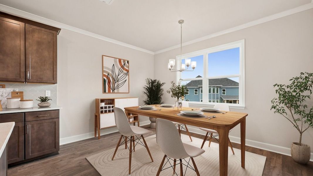 Representative furnished interior of a home built from the Emerson by D.R. Horton in Evergreen Crossing, Locust Grove (Image 8).