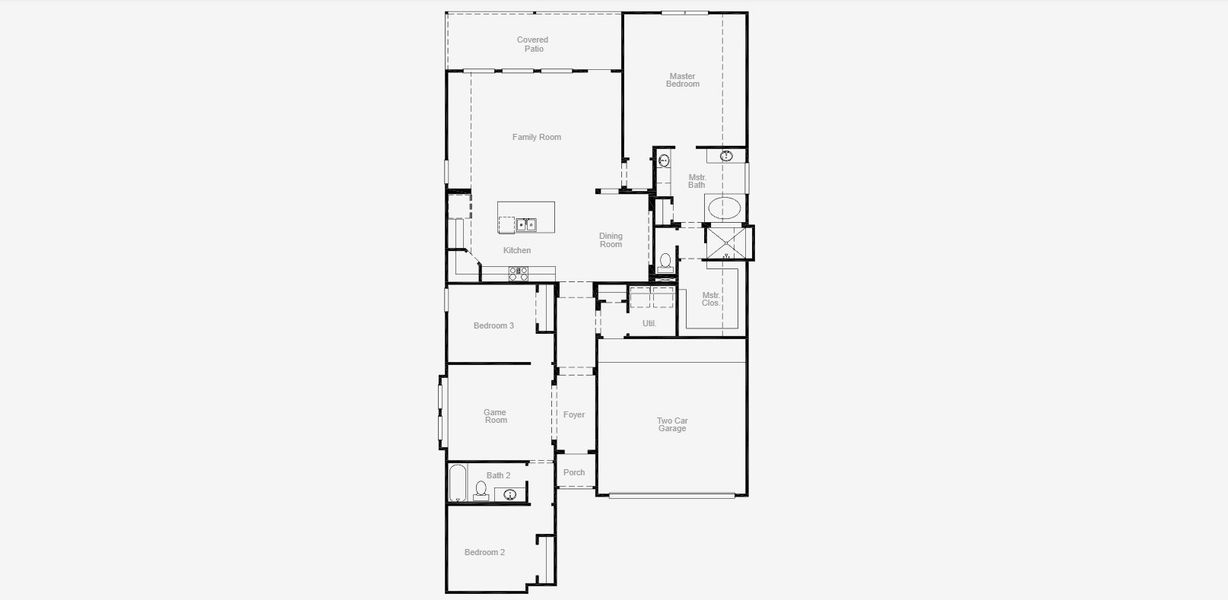 2D floor plan layout for the Concord by Coventry Homes in South Pointe, Mansfield, TX (Image 4).