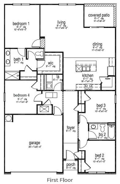 2D floor plan layout of this home in Rice Hope, Port Wentworth, GA (Image 3).