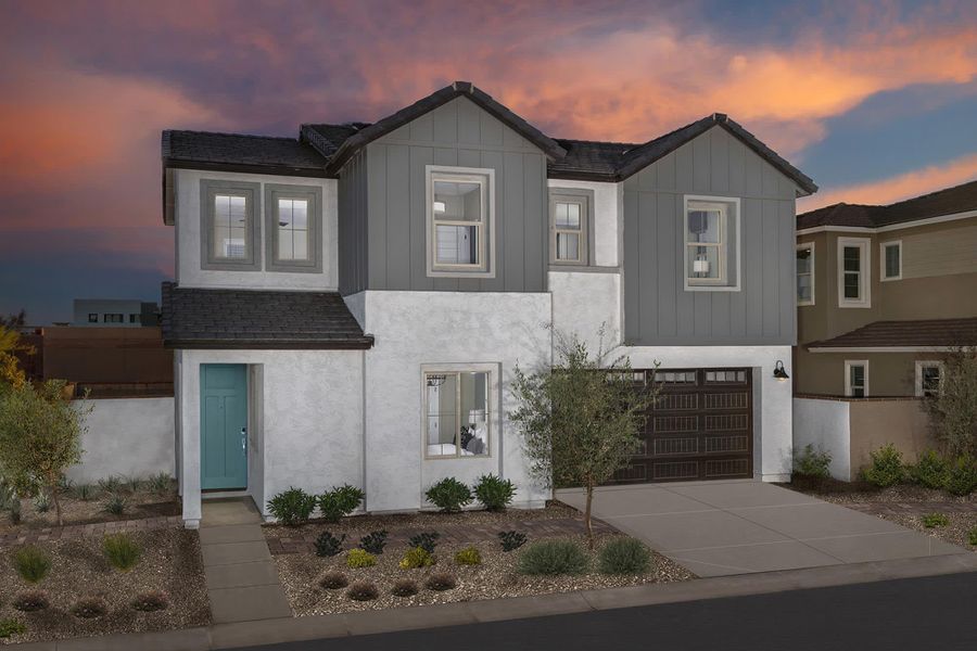 Exterior at Night | Sloan | Rev at Eastmark | Mesa, AZ | Landsea Homes