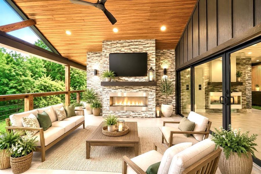 Virtually staged - outdoor covered patio Virtually staged - outdoor covered patio