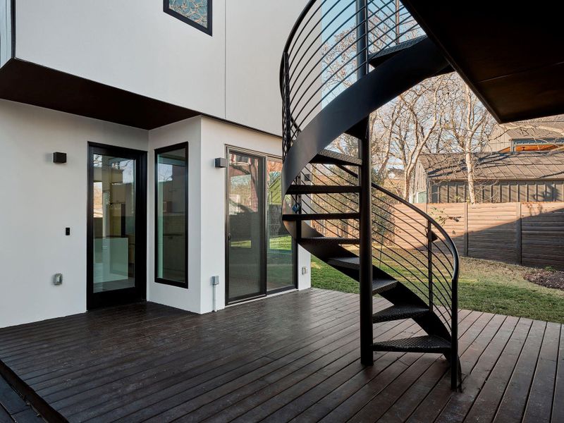 Wooden terrace with stairway