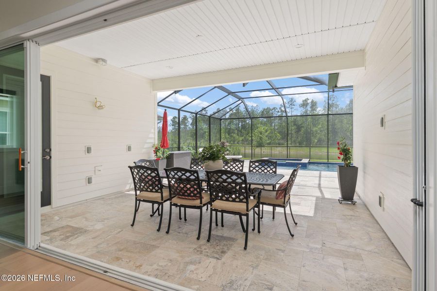 Exterior details and patio area of a home in Palm Crest at Seabrook, Ponte Vedra (Image 2). Exterior details and patio area of a home in Palm Crest at Seabrook, Ponte Vedra (Image 2).