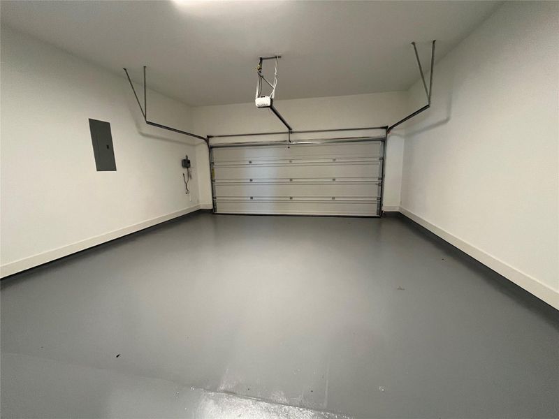 Epoxy garage floor, garage door opener. full 2 car