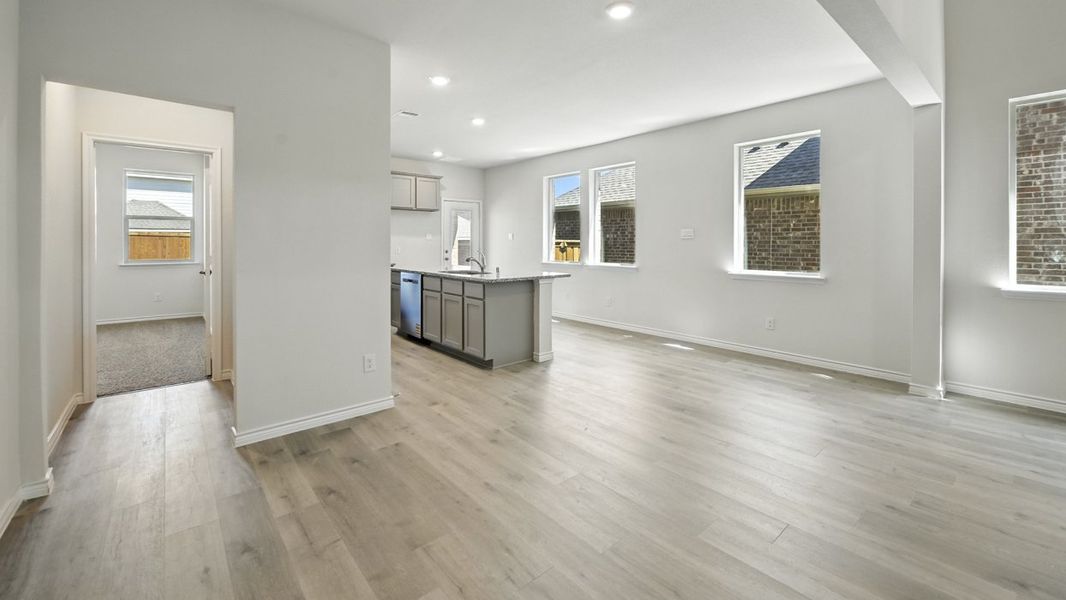 Representative unfurnished interior of a home built from the Stafford by D.R. Horton in The Woods at Lindsey Place, Anna (Image 5). Representative unfurnished interior of a home built from the Stafford by D.R. Horton in The Woods at Lindsey Place, Anna (Image 5).
