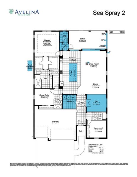 2D floor plan layout of this home in Avelina, Venice, FL (Image 5).