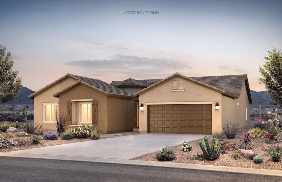 Representative exterior photo of a completed home built from the Plateau by Pulte Homes in Parkside at Anthem at Merrill Ranch, Florence, AZ (Image 2).