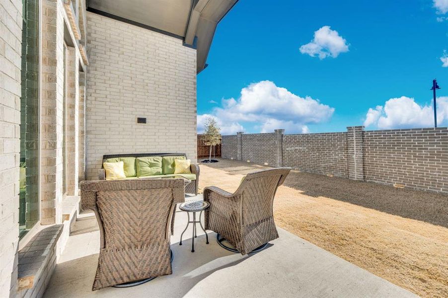 Enjoy your private back patio for morning coffee!