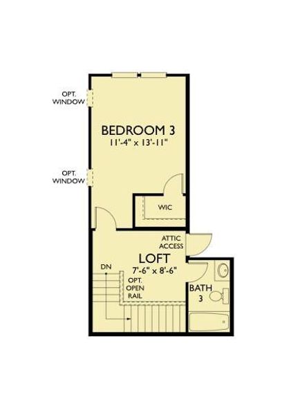2D floor plan layout of this home in Hammock Walk at Nexton, Summerville, SC (Image 22).
