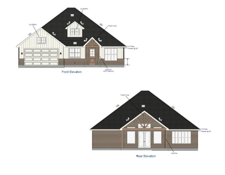 Front and Back Elevations