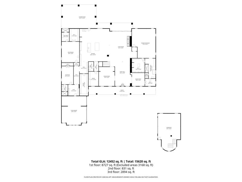 1st floor of main home and heathed and cooled workshop/cottage. Measurements should be checked by the buyer and buyer's agent.