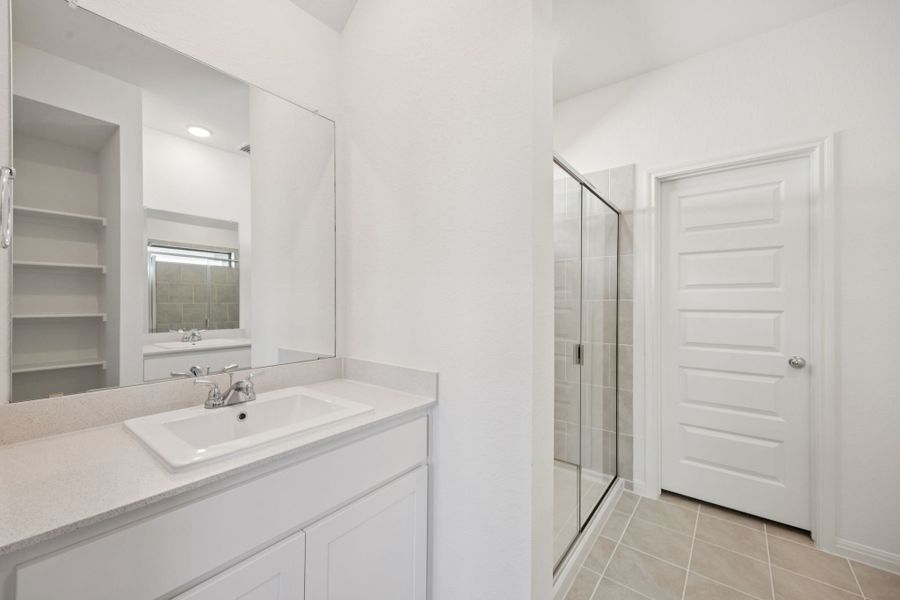 Primary Bathroom in the Redbud home plan by Trophy Signature Homes - REPRESENTATIVE PHOTO