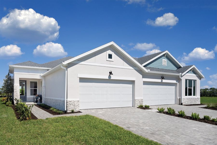 Representative exterior photo of a completed home built from the The Bishop by David Weekley Homes in Gracewater at Sarasota, Sarasota, FL (Image 1).