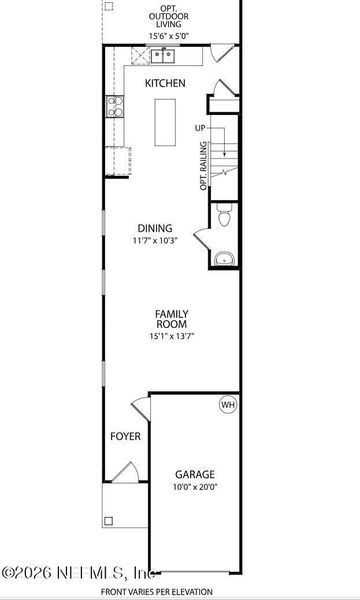2D floor plan layout of this home in Baxley Villas, Middleburg, FL (Image 4).