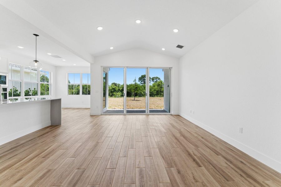 Great Room with Vaulted Ceilings