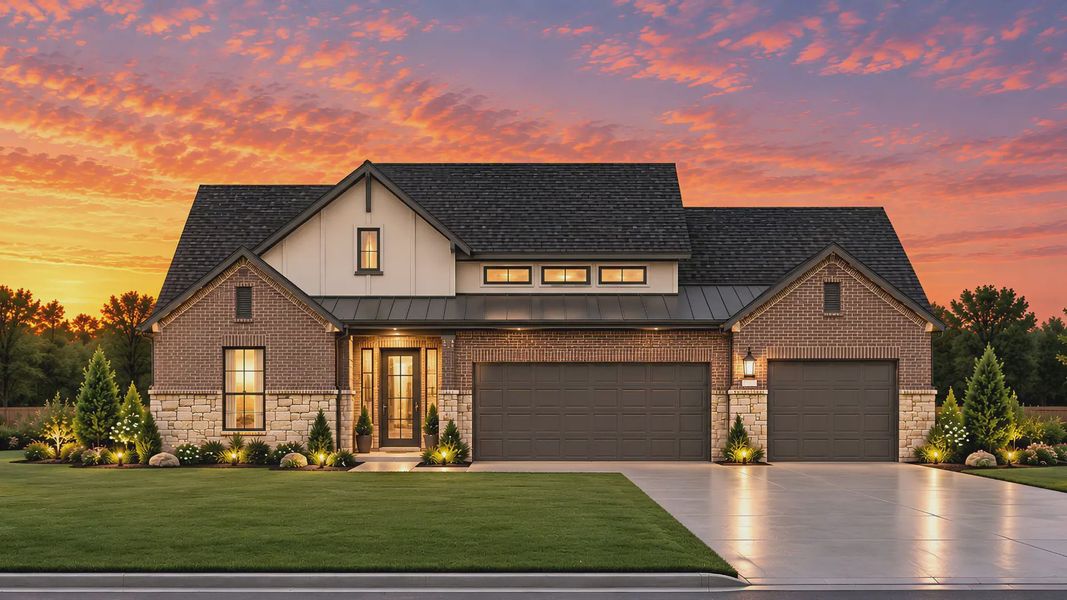 Representative exterior photo of a completed home built from the Sydney by Chesmar Homes in Crescent Bluff, Georgetown, TX (Image 21). Representative exterior photo of a completed home built from the Sydney by Chesmar Homes in Crescent Bluff, Georgetown, TX (Image 21).