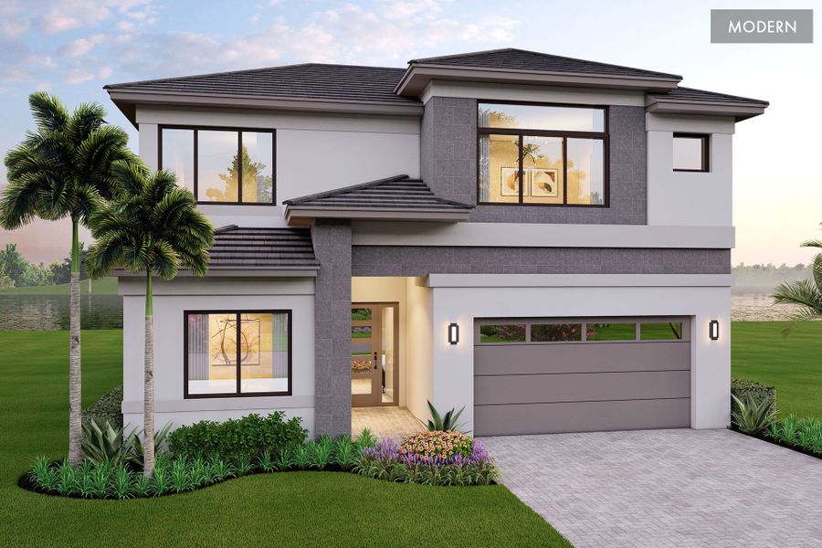 Representative exterior photo of a completed home built from the Pegasus by GL Homes in Apex at Avenir, Palm Beach Gardens, FL (Image 12).