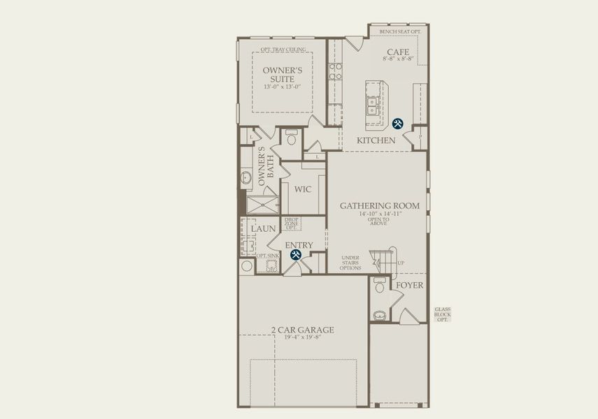 2D floor plan layout of this home in Pulte Homes at Two Step Farm, Montgomery, TX (Image 5).