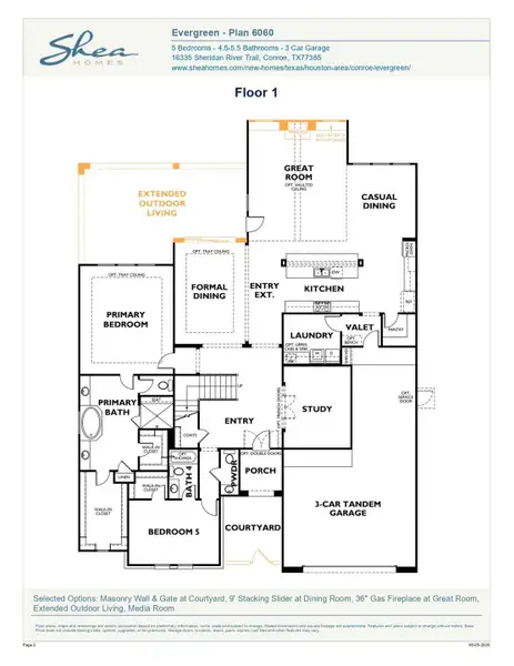 2D floor plan layout of this home in Evergreen 70', Conroe, TX (Image 1). 2D floor plan layout of this home in Evergreen 70', Conroe, TX (Image 1).