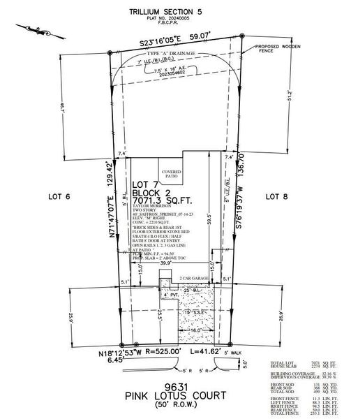 9631 Pink Lotus Court plot plan