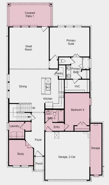 Structural options include: 8' interior doors, bedroom 5 and bath 3, study, shower at primary bath, and pre-plumb for future water softener.