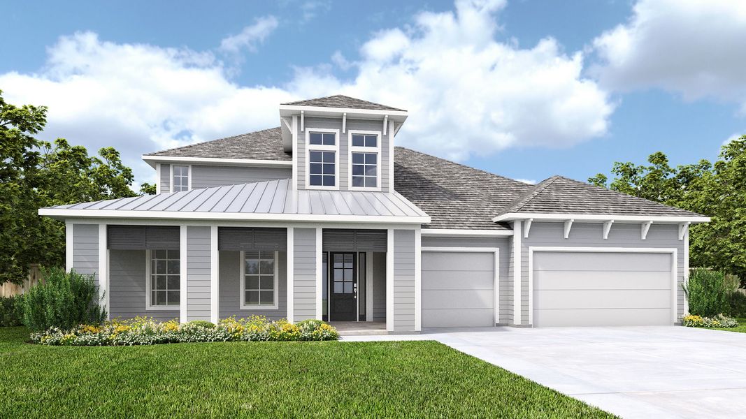 Representative exterior photo of a completed home built from the 3745MC by MasterCraft Builder Group in SilverLeaf, St. Augustine, FL (Image 6).