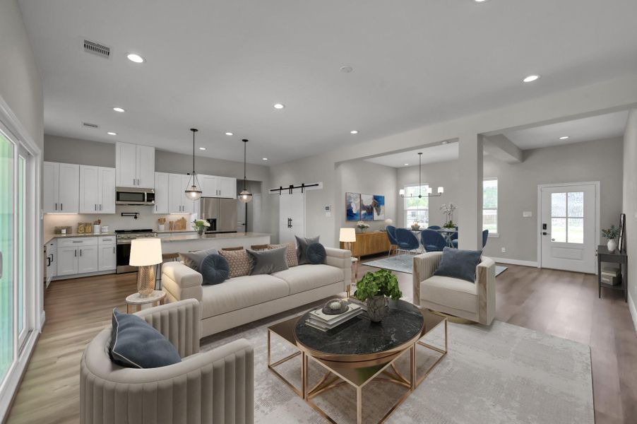 Furnished interior view inside a new home in Spring Branch Crossing, Conroe (Image 12).