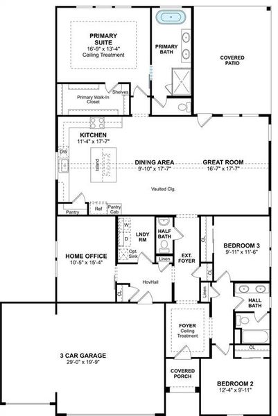 The Tacoma II floor plan by K. Hovnanian Homes. 1st Floor shown. *Prices, plans, dimensions, features, specifications, materials, and availability of homes or communities are subject to change without notice or obligation.