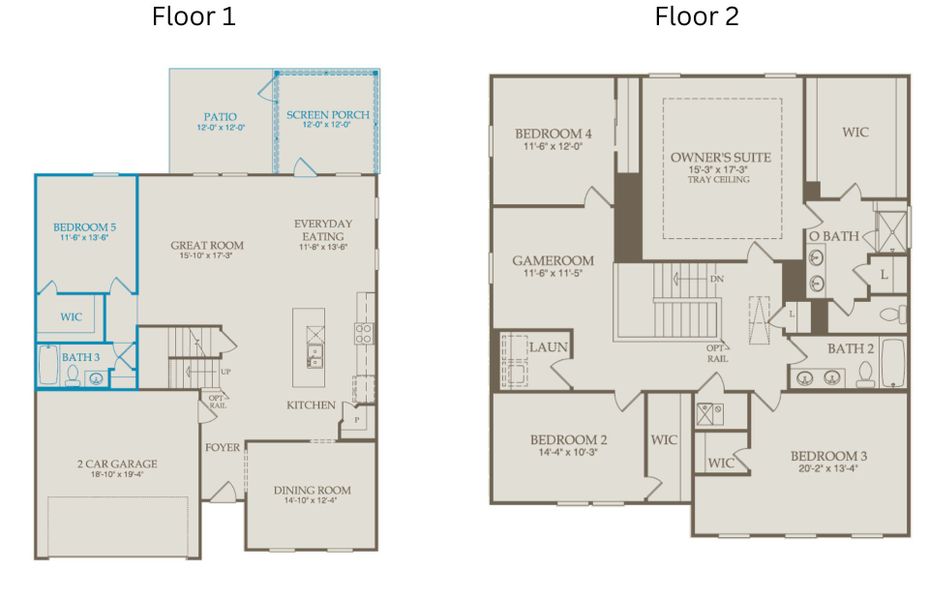 2D floor plan layout of this home in Exchange at 401, Raleigh, NC (Image 4).