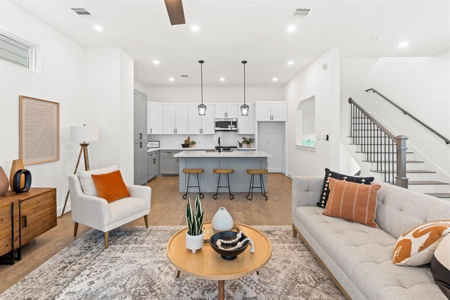 Another view of how spacious the living area is for entertaining for relaxation.