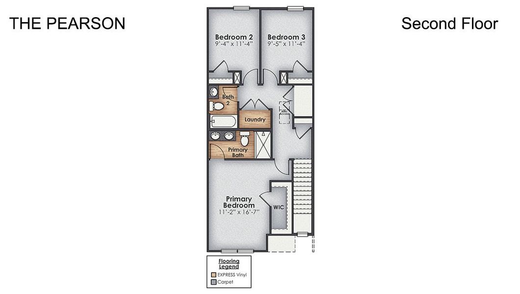 2D floor plan layout of this home in Waterside Townhomes, Surf City, NC (Image 5).