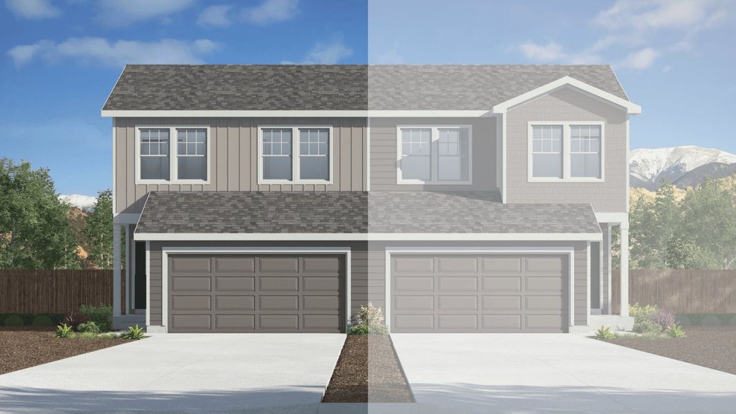 Representative exterior photo of a completed home built from the COTTONWOOD by D.R. Horton in Ellston Park, Colorado Springs, CO (Image 6).