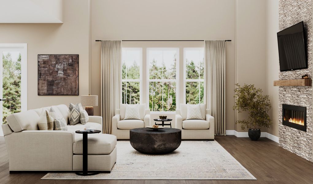 Representative furnished interior of a home built from the Yonah by Beazer Homes in Estates at Daves Creek, Cumming (Image 6).