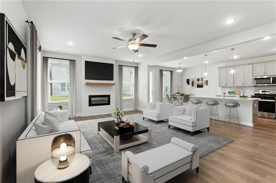 Furnished interior view inside a new home in The Village at Shallowford, Kennesaw (Image 10). Furnished interior view inside a new home in The Village at Shallowford, Kennesaw (Image 10).
