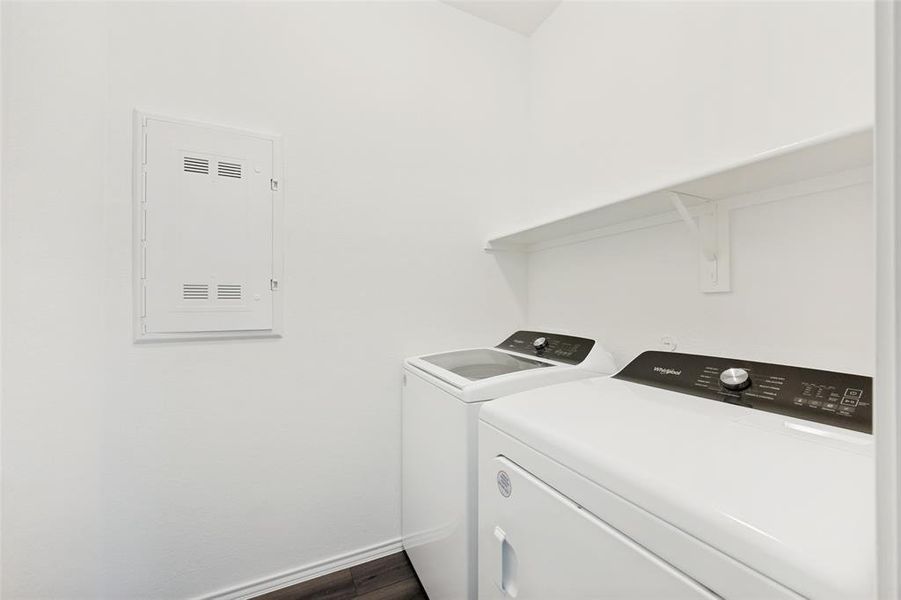 Laundry Room with Washer and Dryer included.