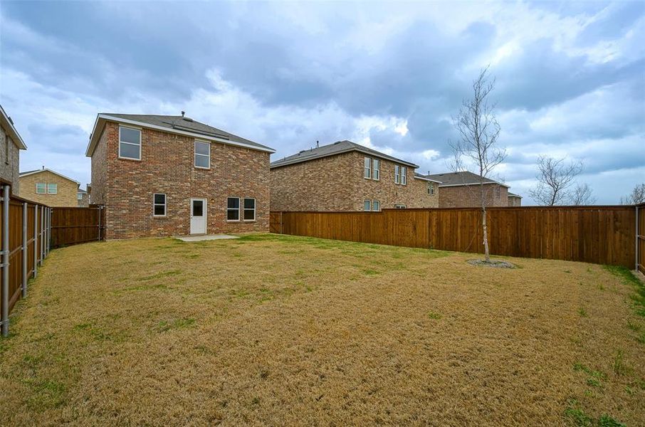 Exterior details and patio area of a home in Creekview Fossil Ridge, Pilot Point (Image 4).