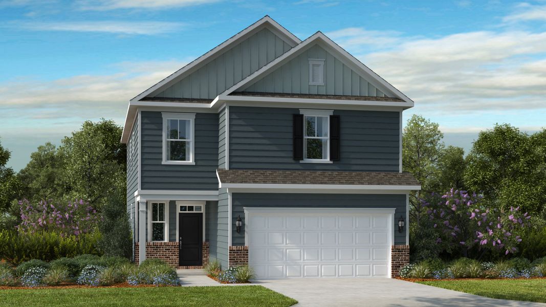 Representative exterior photo of a completed home built from the Rodanthe Premier by Taylor Morrison in Stafford at Langtree, Mooresville, NC (Image 16).