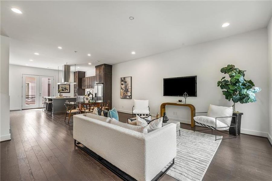 Furnished interior view inside a new home in Maynard Terrace Townhomes, Atlanta (Image 33). Furnished interior view inside a new home in Maynard Terrace Townhomes, Atlanta (Image 33).