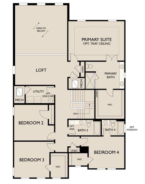 2D floor plan layout for the Duval by Ashton Woods in Oakfield Trails Signature, Parrish, FL (Image 4).