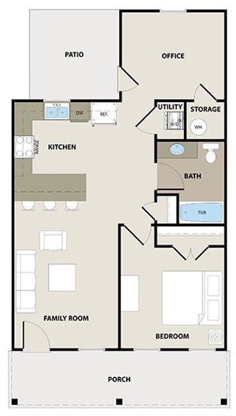 2D floor plan layout for the Juliette by Peachtree Building Group in The Cottages at East Lanier, Fayetteville, GA (Image 3). 2D floor plan layout for the Juliette by Peachtree Building Group in The Cottages at East Lanier, Fayetteville, GA (Image 3).