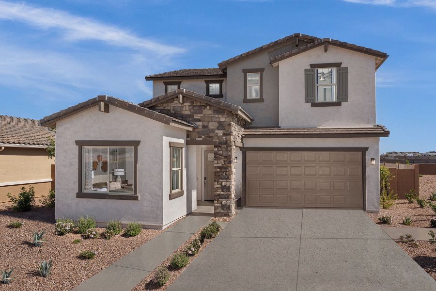 Representative exterior photo of a completed home built from the Tawny by Mattamy Homes in Empire Pointe, Queen Creek, AZ (Image 25).