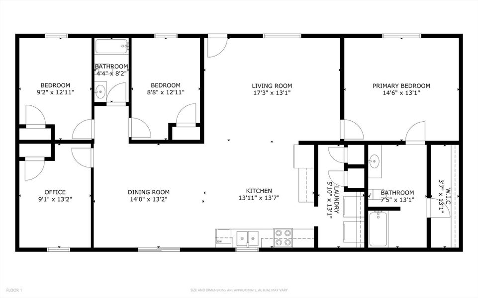 An intuitive single-level floor plan connects spacious living areas with private retreats.