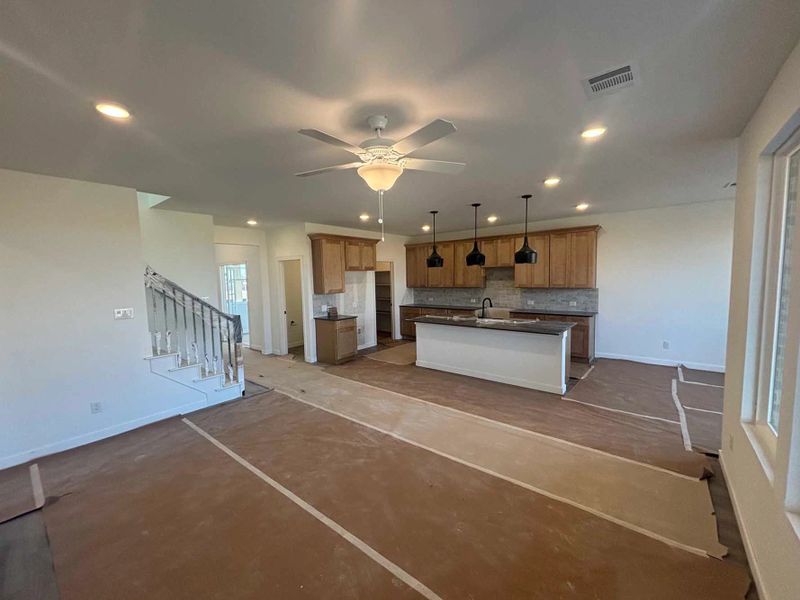 Open Kitchen-Living Room Construction Progress featuring the Foundry Collection Open Kitchen-Living Room Construction Progress featuring the Foundry Collection