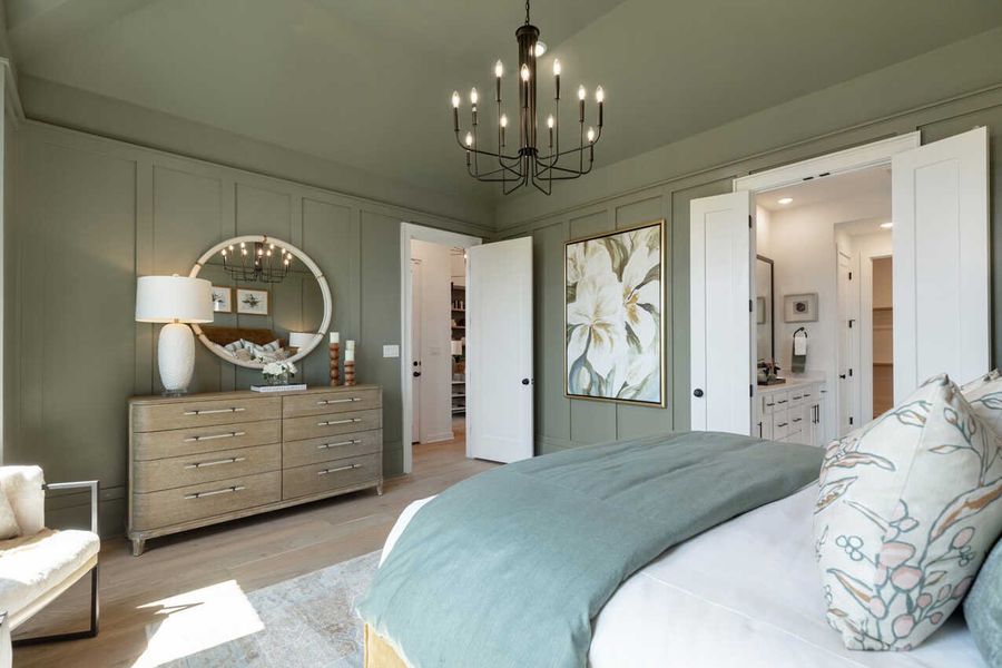 Representative furnished interior of a home built from the Fordham Plan by Highland Homes in Wellington: Artisan Series - 50ft lots, Fort Worth (Image 27).