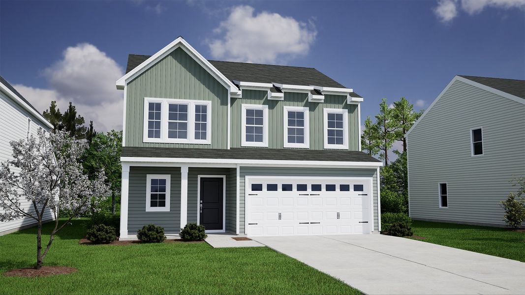 Front exterior of a new home in Bluefield, Lexington, SC, highlighting curb appeal (Image 1). Front exterior of a new home in Bluefield, Lexington, SC, highlighting curb appeal (Image 1).