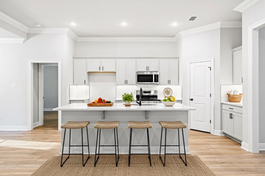 Front exterior of a new home in Eagle Pointe, Pensacola, FL, highlighting curb appeal (Image 2).