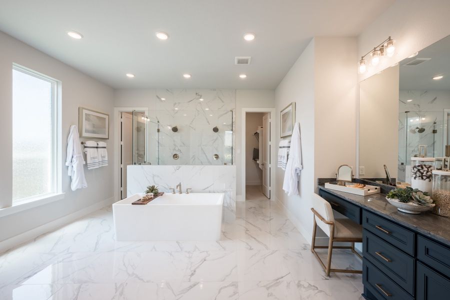 Representative furnished interior of a home built from the Woodbridge by Tri Pointe Homes in Bridgeland, Cypress (Image 28).